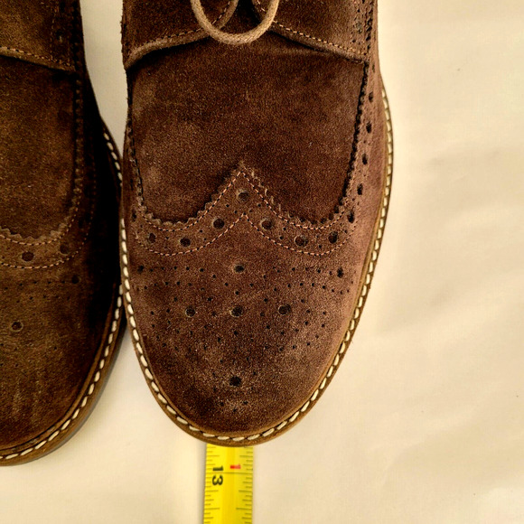 Otisopse Men's Italian Made Oxfords Leather Suede Shoes Brown US 12 - EU 45 - Picture 7 of 16